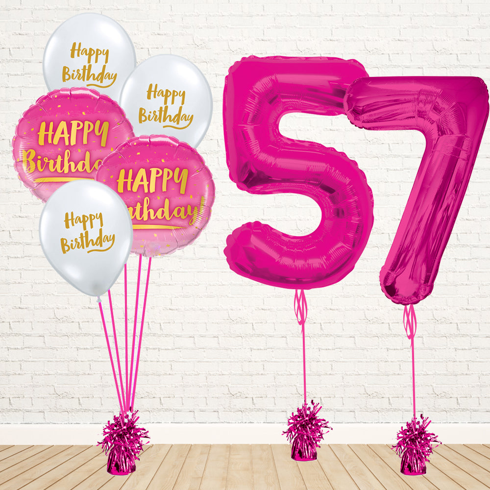 Hot Pink Number Birthday Package - PartyFeverLtd