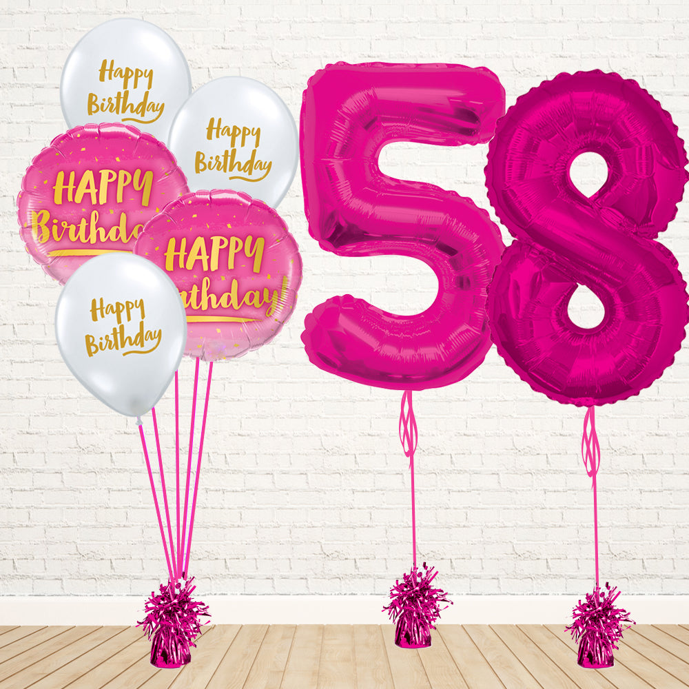 Hot Pink Number Birthday Package - PartyFeverLtd