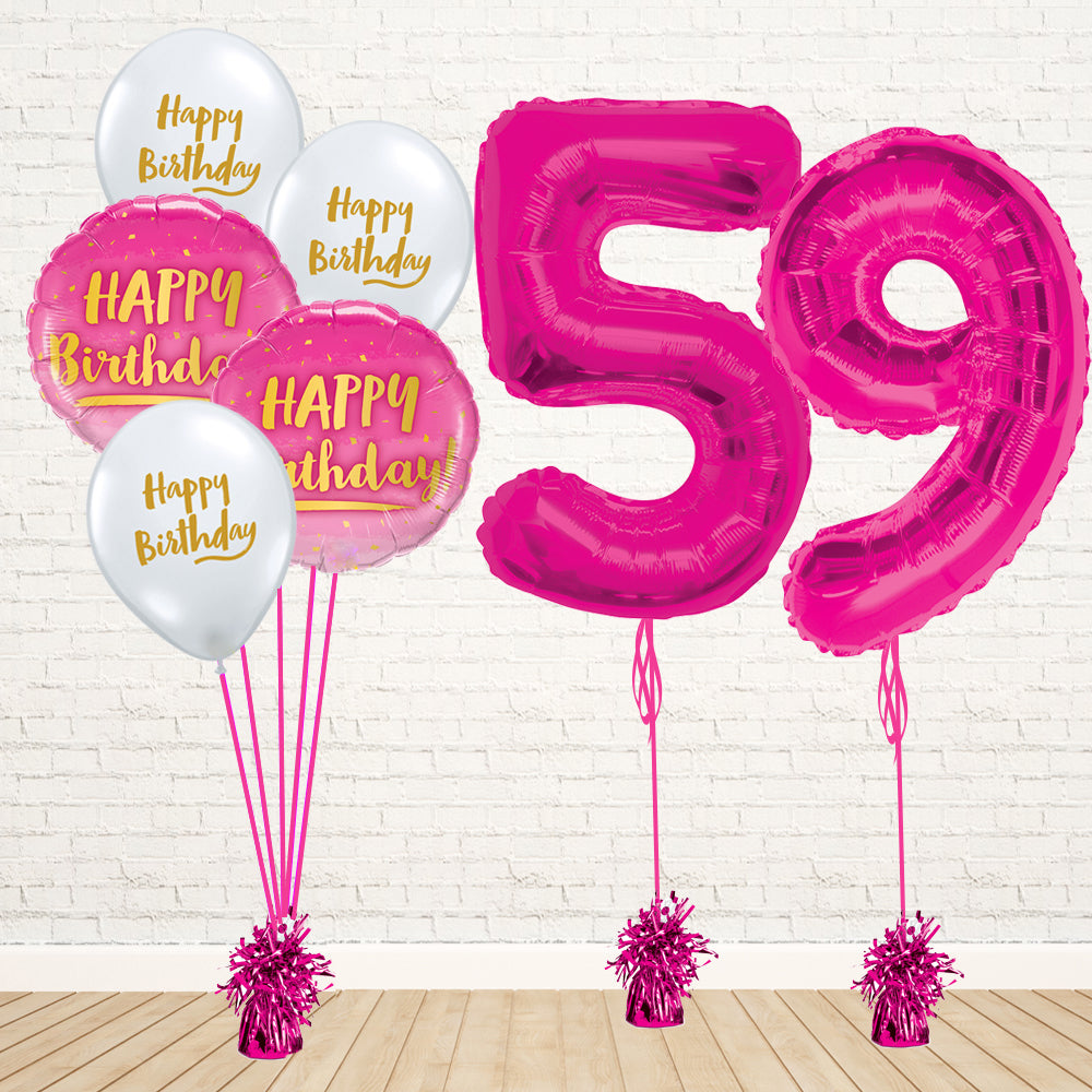 Hot Pink Number Birthday Package - PartyFeverLtd