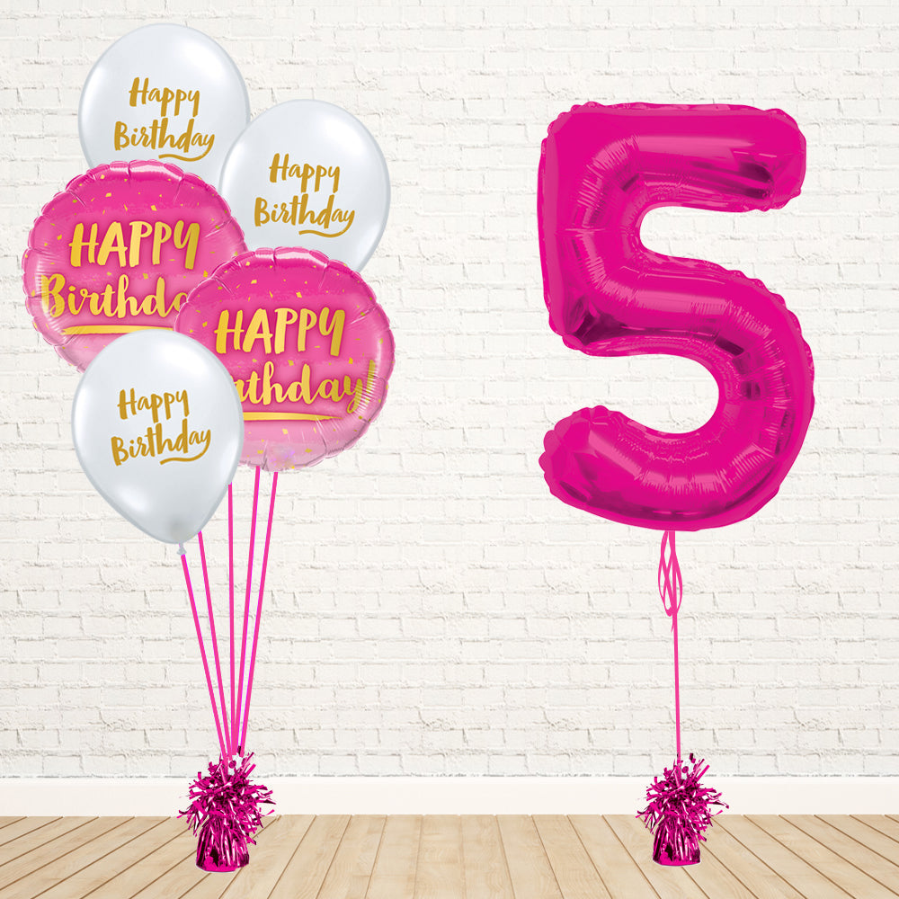 Hot Pink Number Birthday Package - PartyFeverLtd