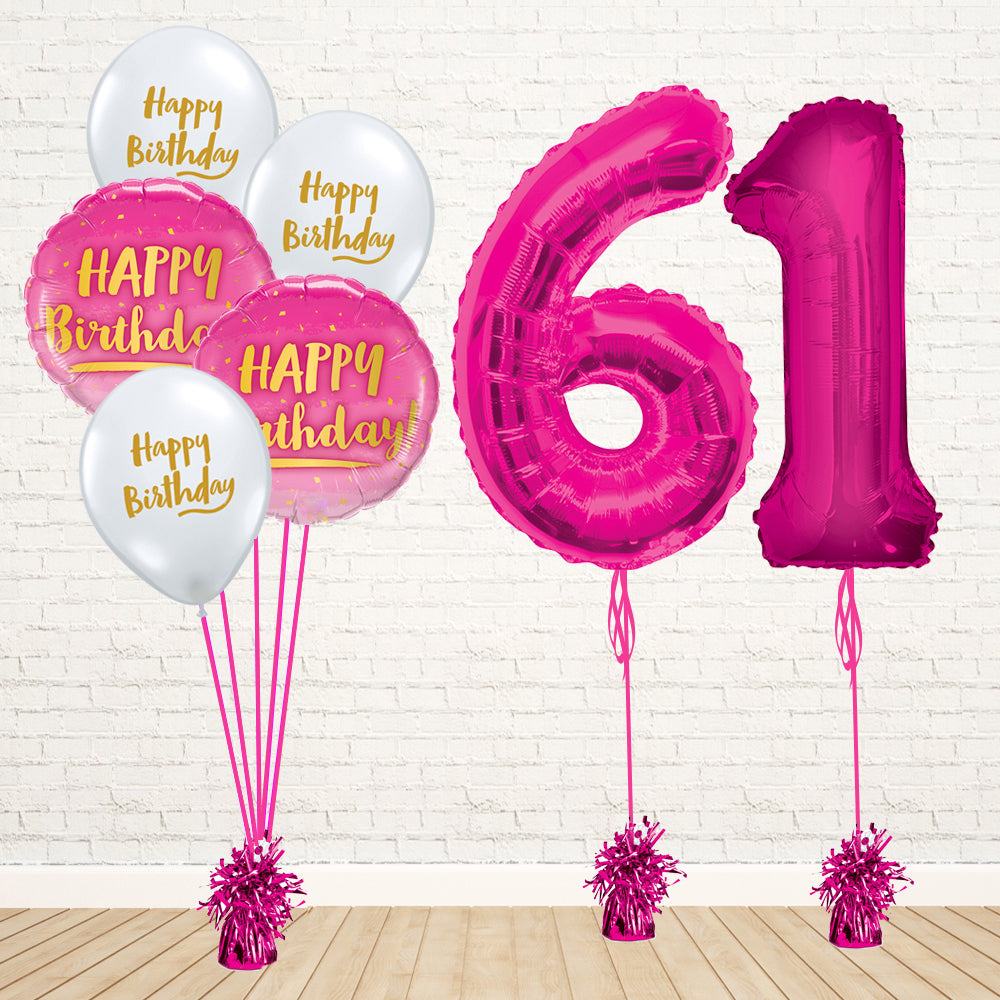 Hot Pink Number Birthday Package - PartyFeverLtd