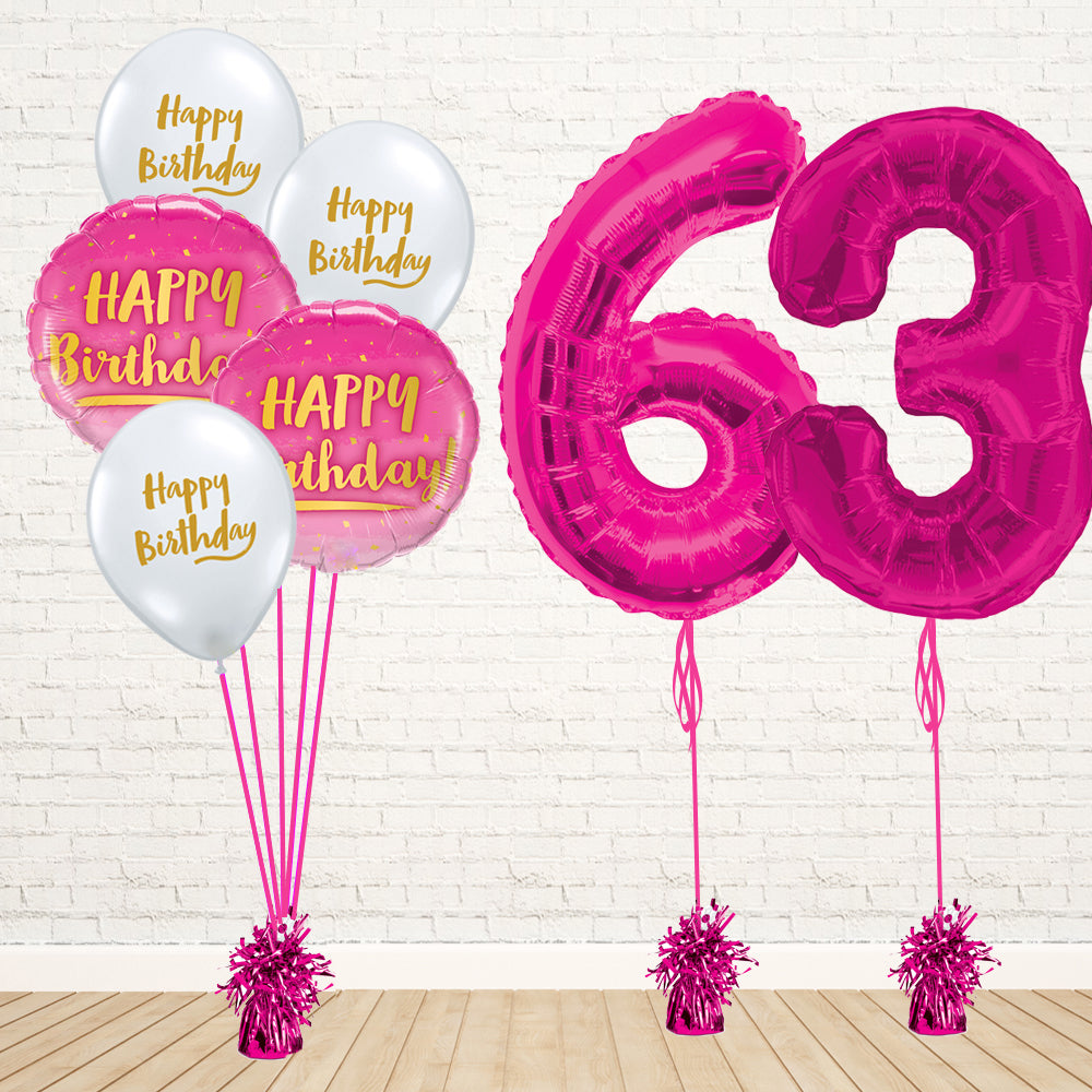 Hot Pink Number Birthday Package - PartyFeverLtd