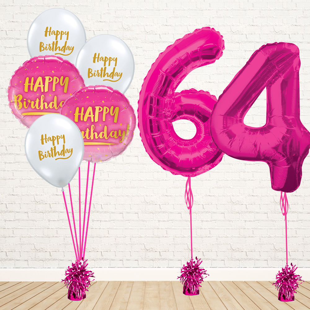 Hot Pink Number Birthday Package - PartyFeverLtd