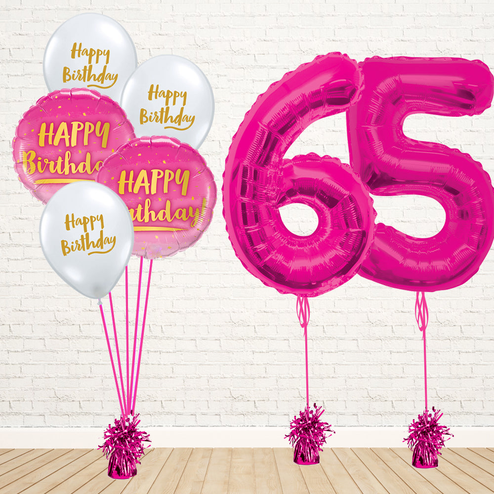 Hot Pink Number Birthday Package - PartyFeverLtd