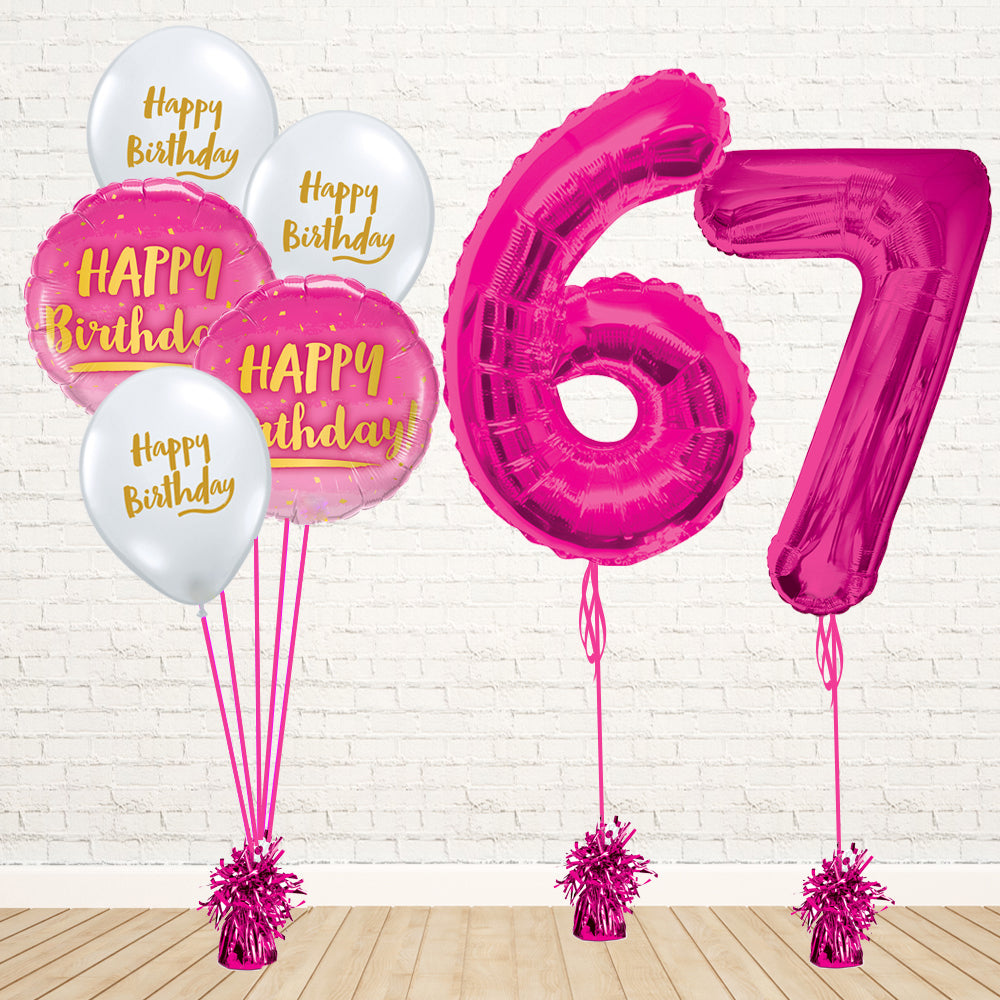 Hot Pink Number Birthday Package - PartyFeverLtd