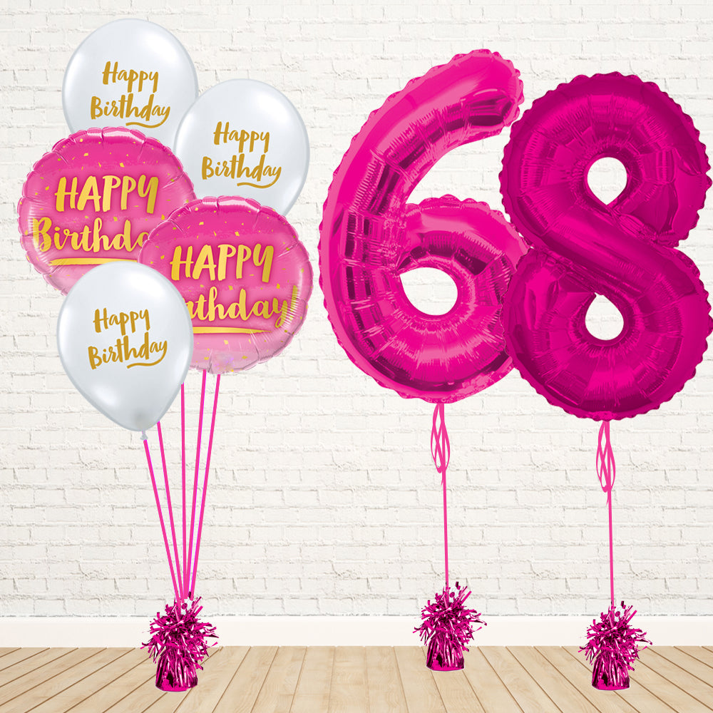 Hot Pink Number Birthday Package - PartyFeverLtd