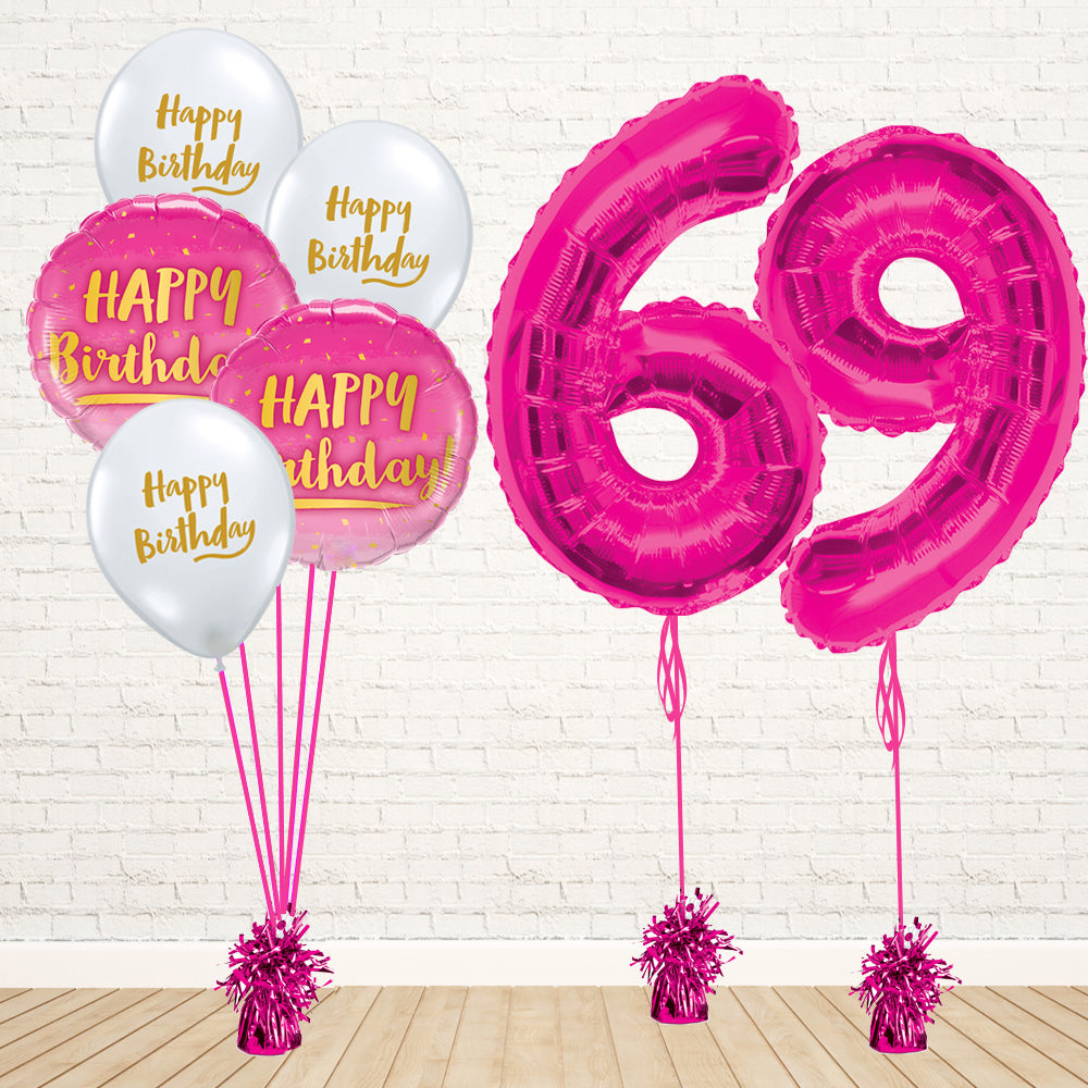 Hot Pink Number Birthday Package - PartyFeverLtd