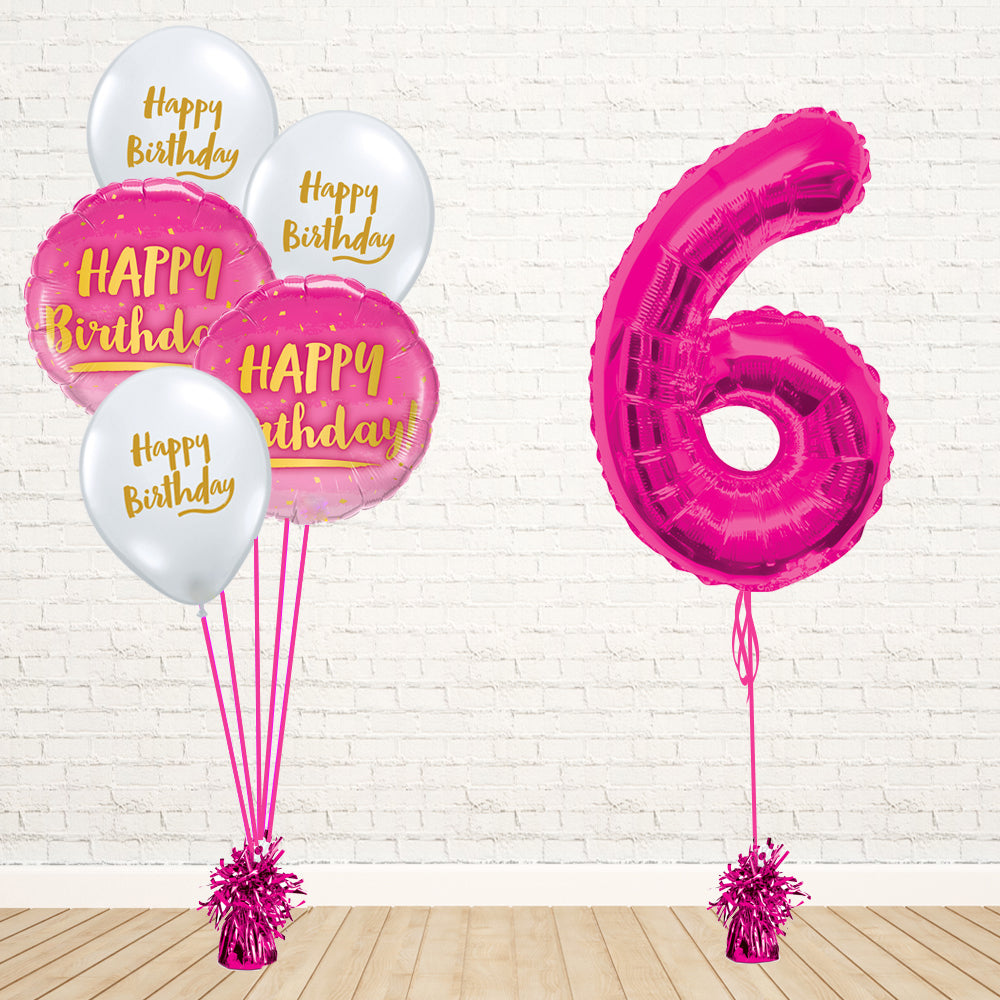 Hot Pink Number Birthday Package - PartyFeverLtd