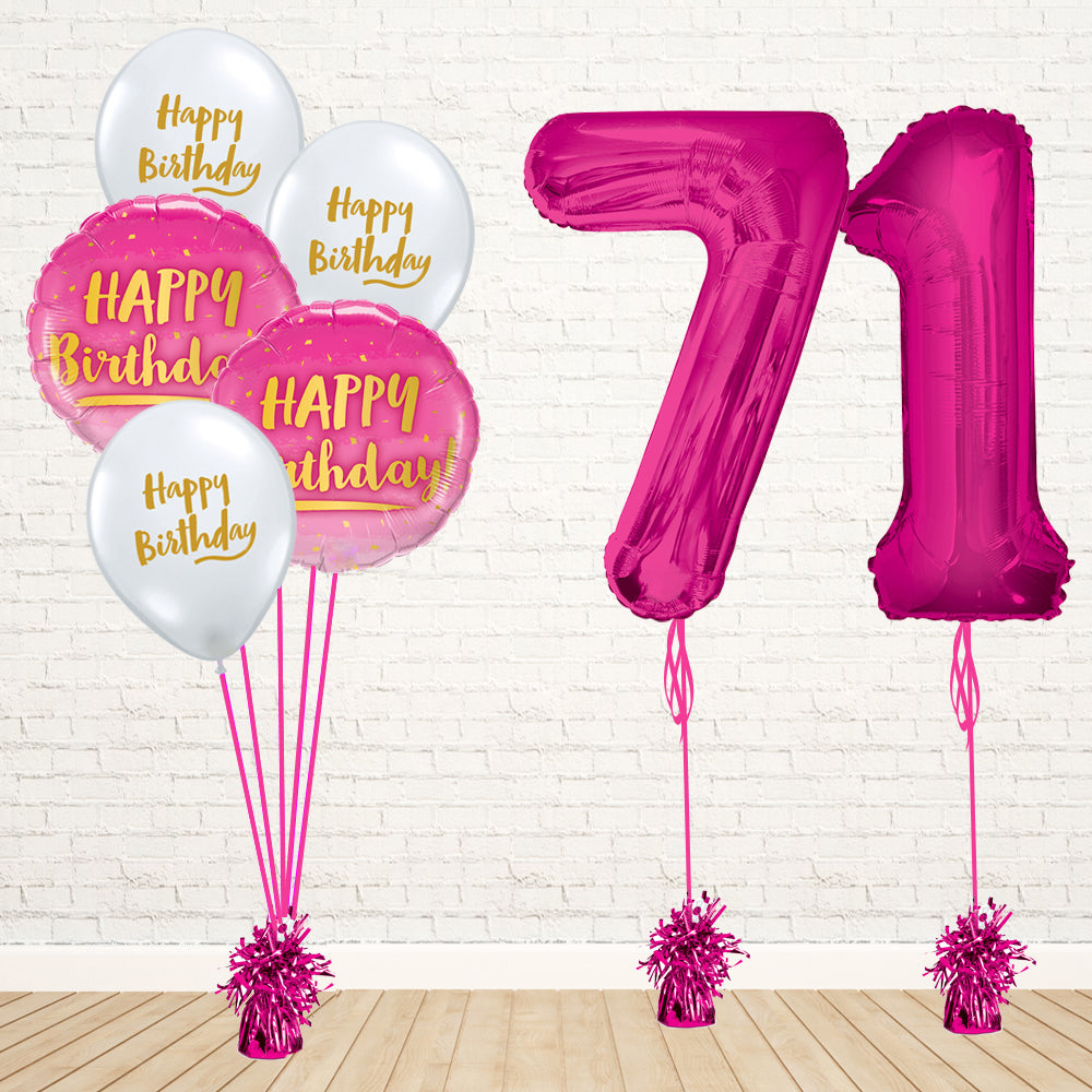 Hot Pink Number Birthday Package - PartyFeverLtd