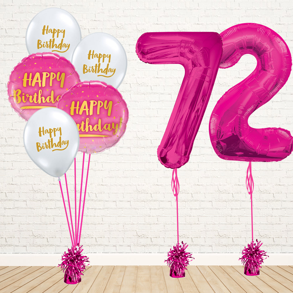 Hot Pink Number Birthday Package - PartyFeverLtd