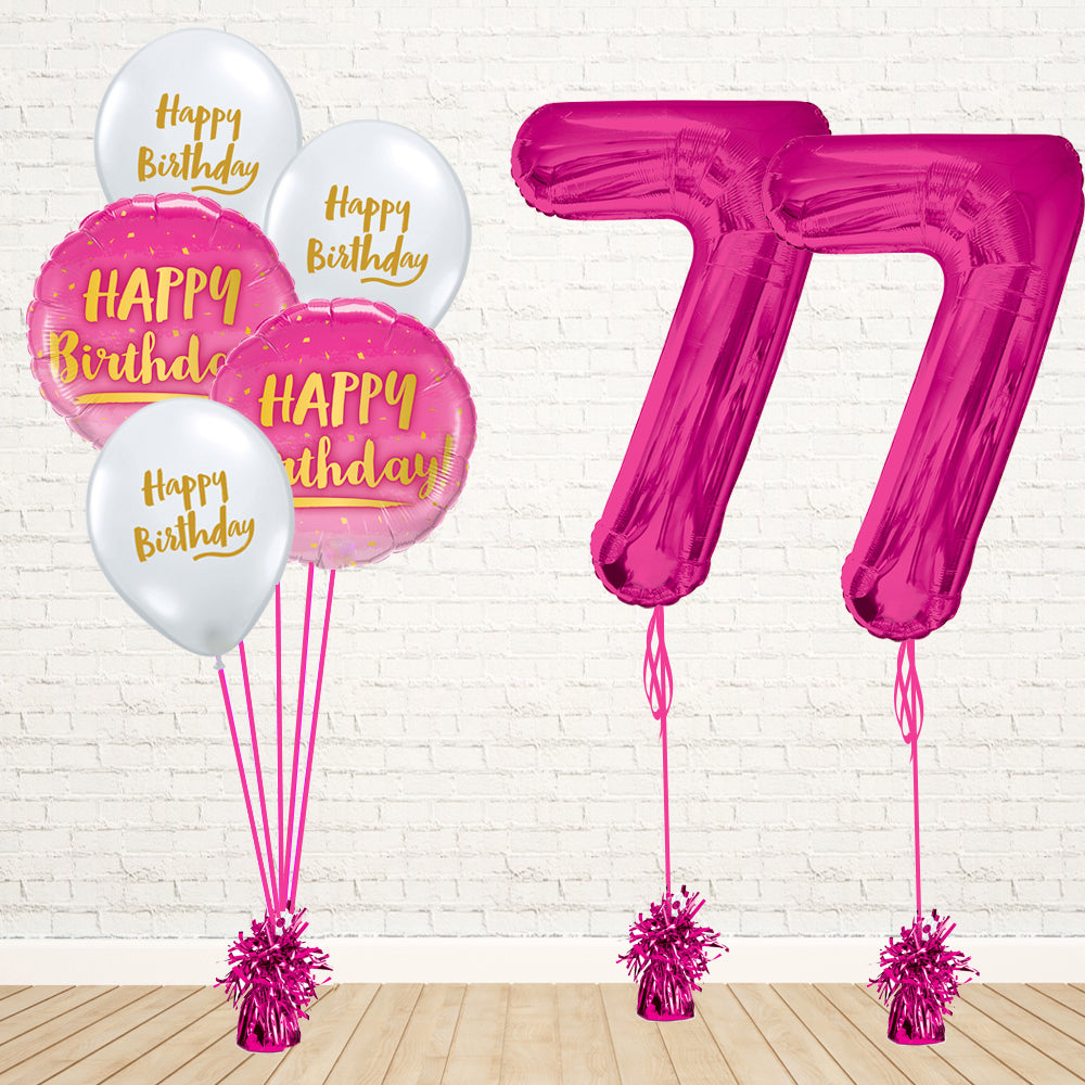 Hot Pink Number Birthday Package - PartyFeverLtd