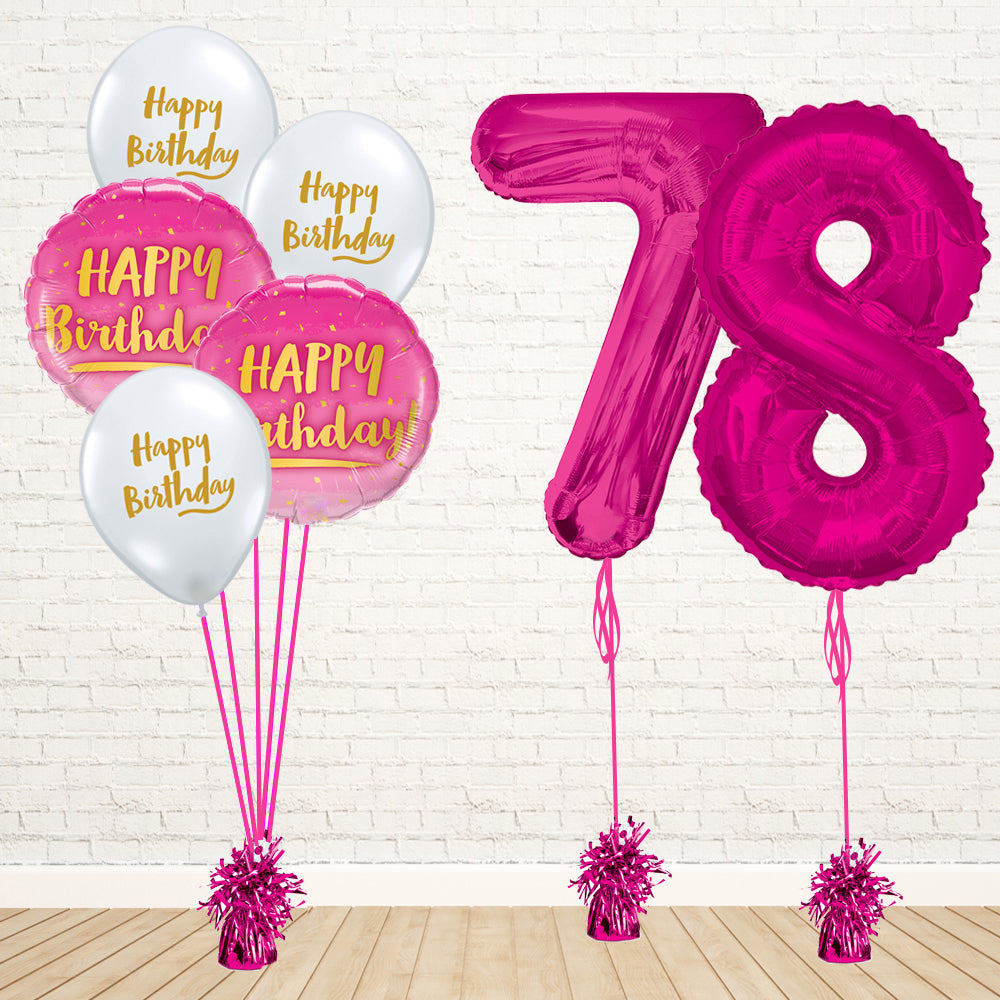 Hot Pink Number Birthday Package - PartyFeverLtd