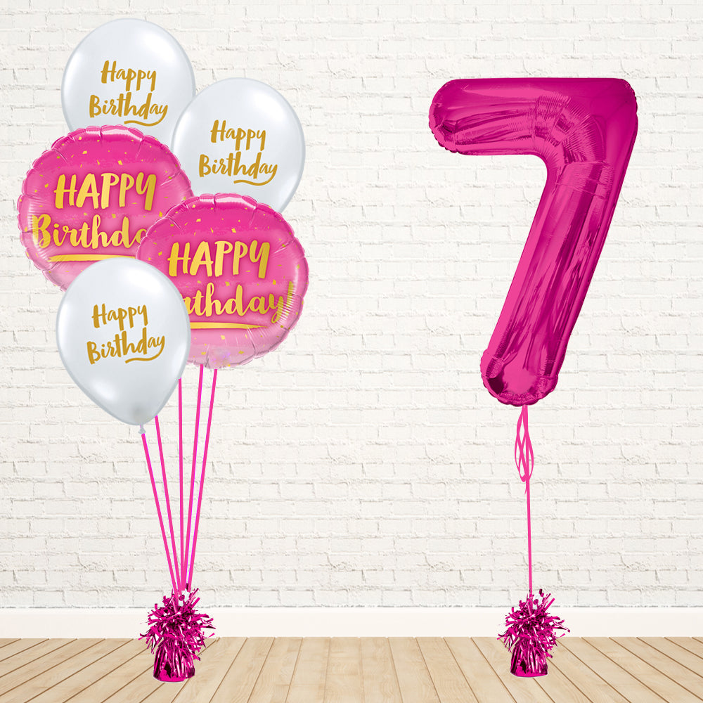 Hot Pink Number Birthday Package - PartyFeverLtd