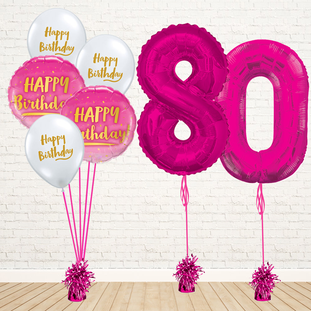 Hot Pink Number Birthday Package - PartyFeverLtd