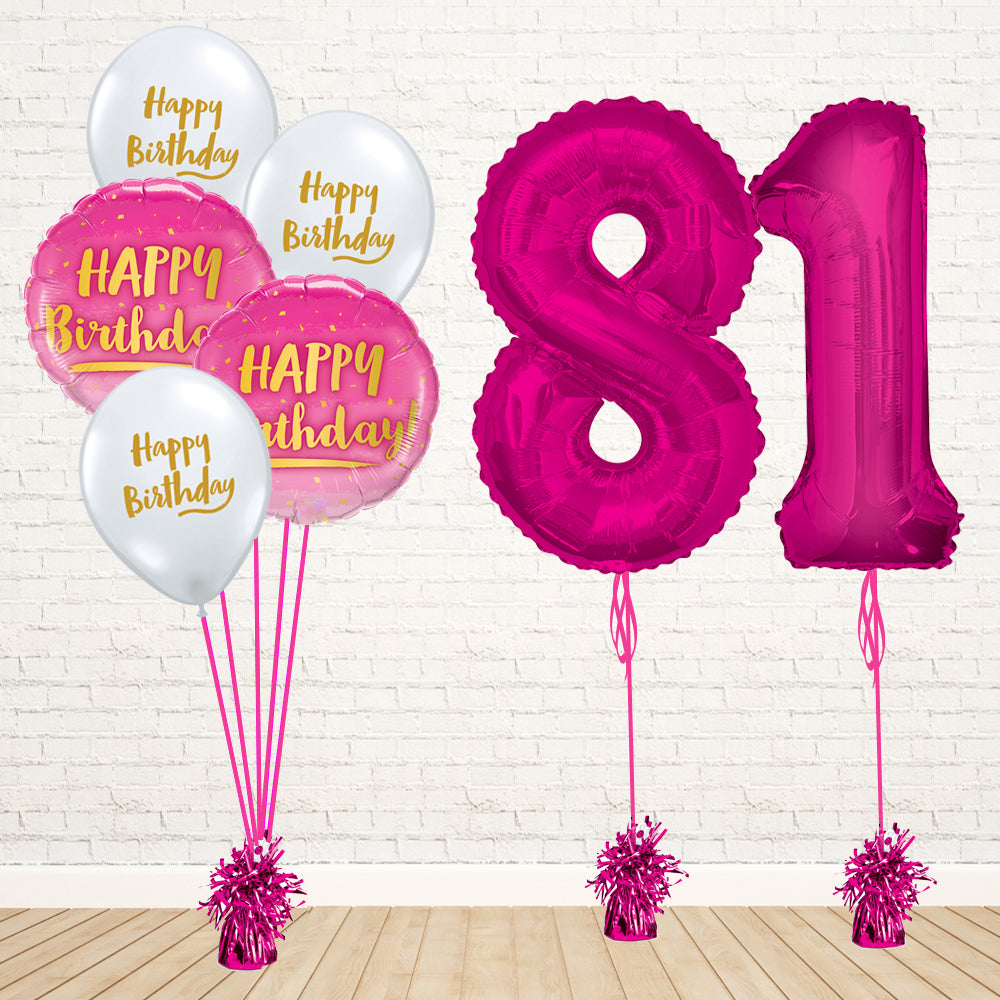 Hot Pink Number Birthday Package - PartyFeverLtd