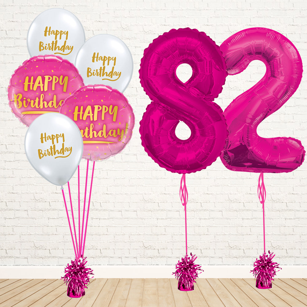 Hot Pink Number Birthday Package - PartyFeverLtd