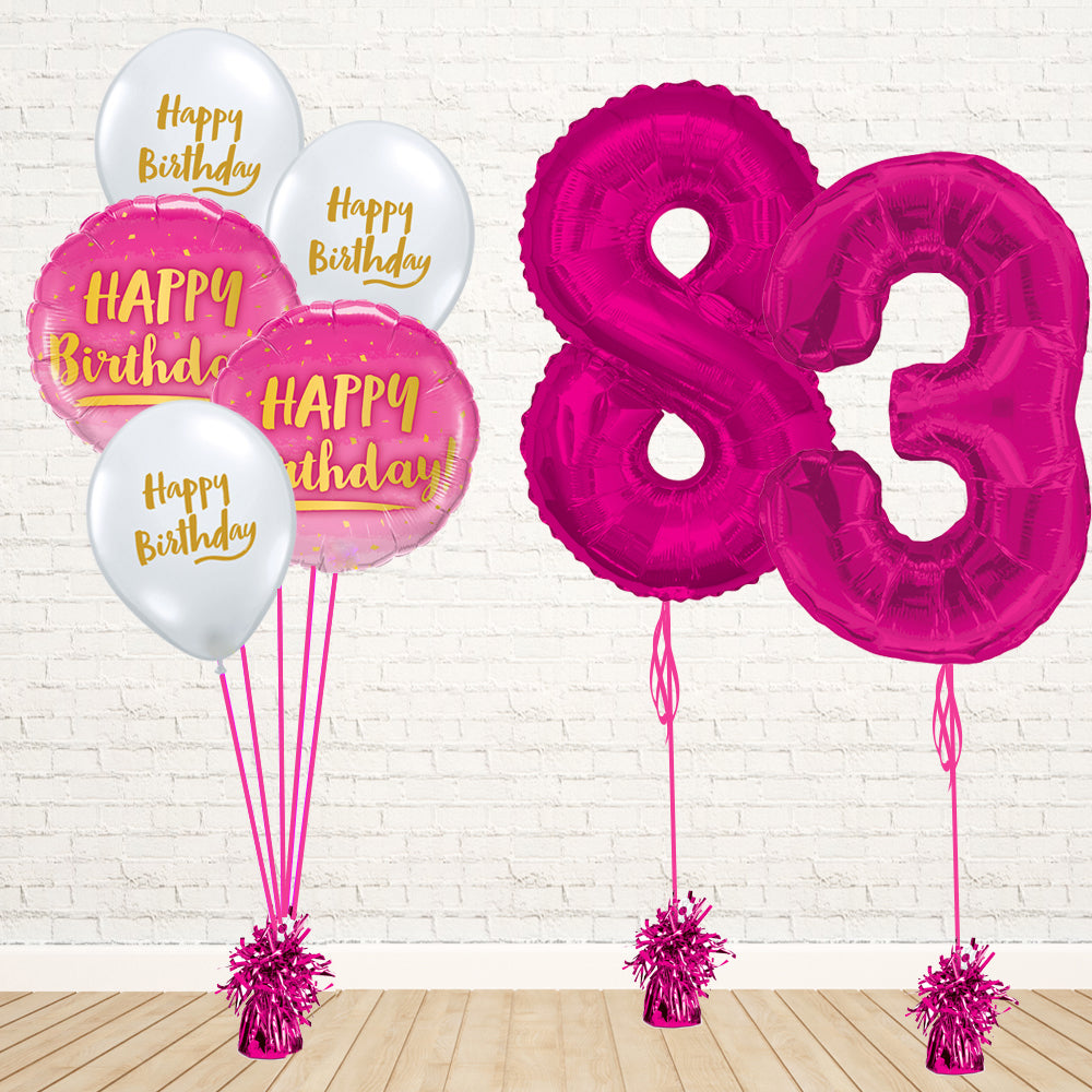 Hot Pink Number Birthday Package - PartyFeverLtd