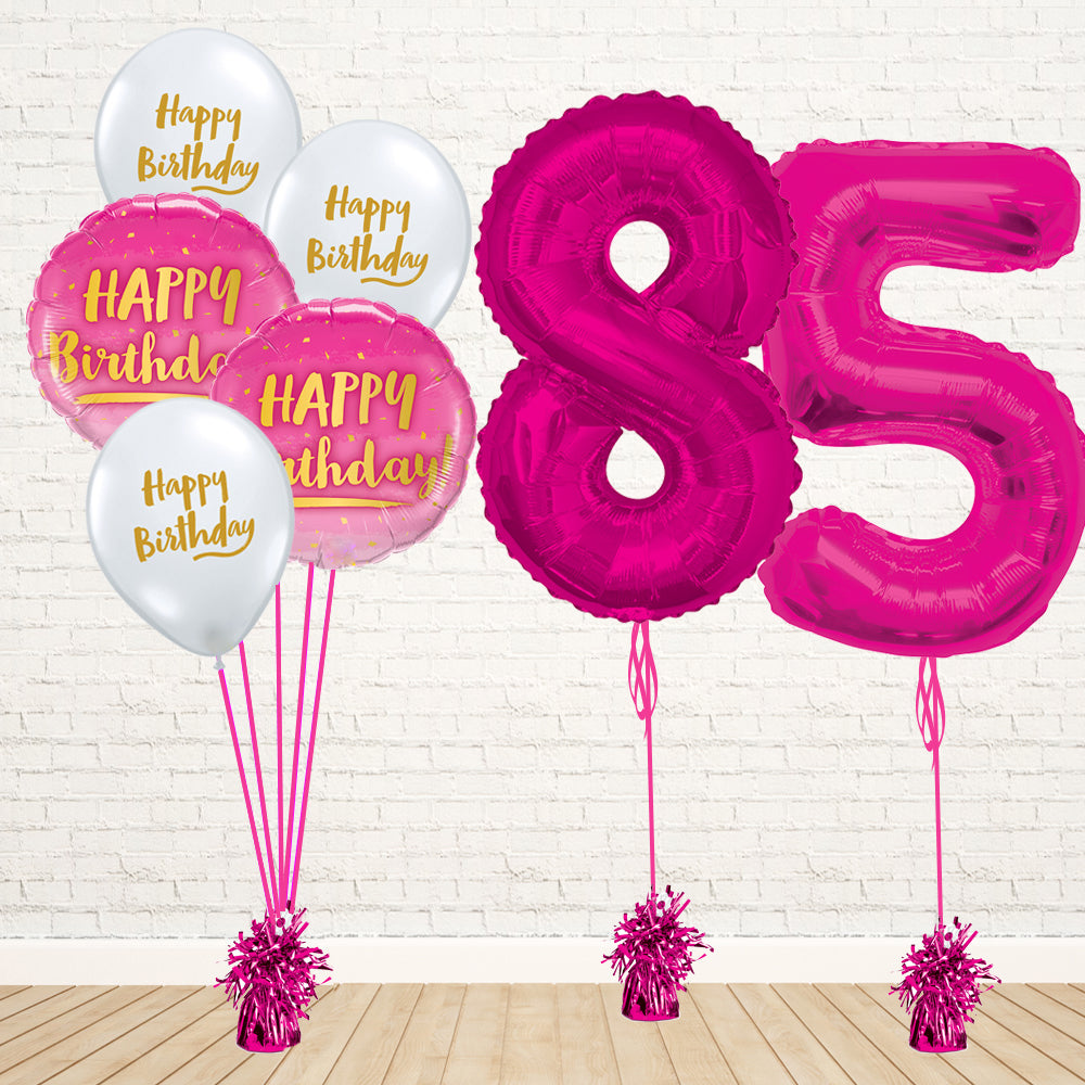 Hot Pink Number Birthday Package - PartyFeverLtd