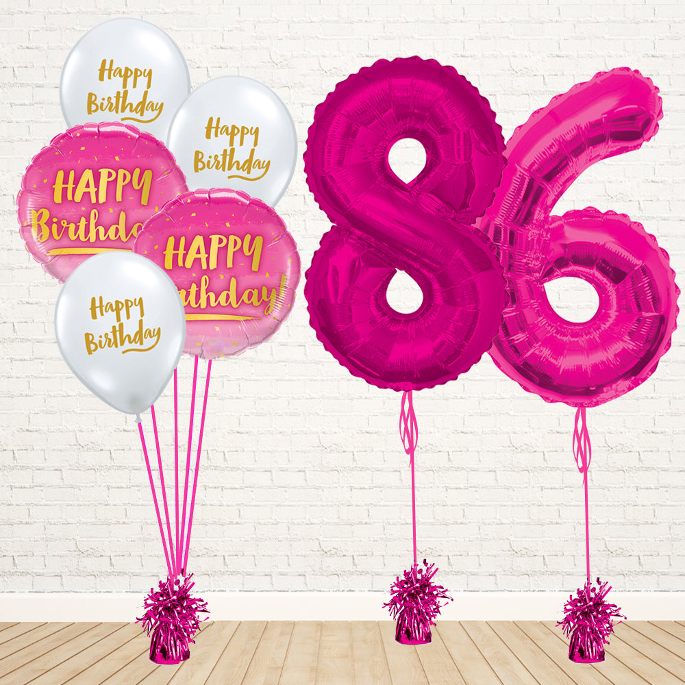 Hot Pink Number Birthday Package - PartyFeverLtd