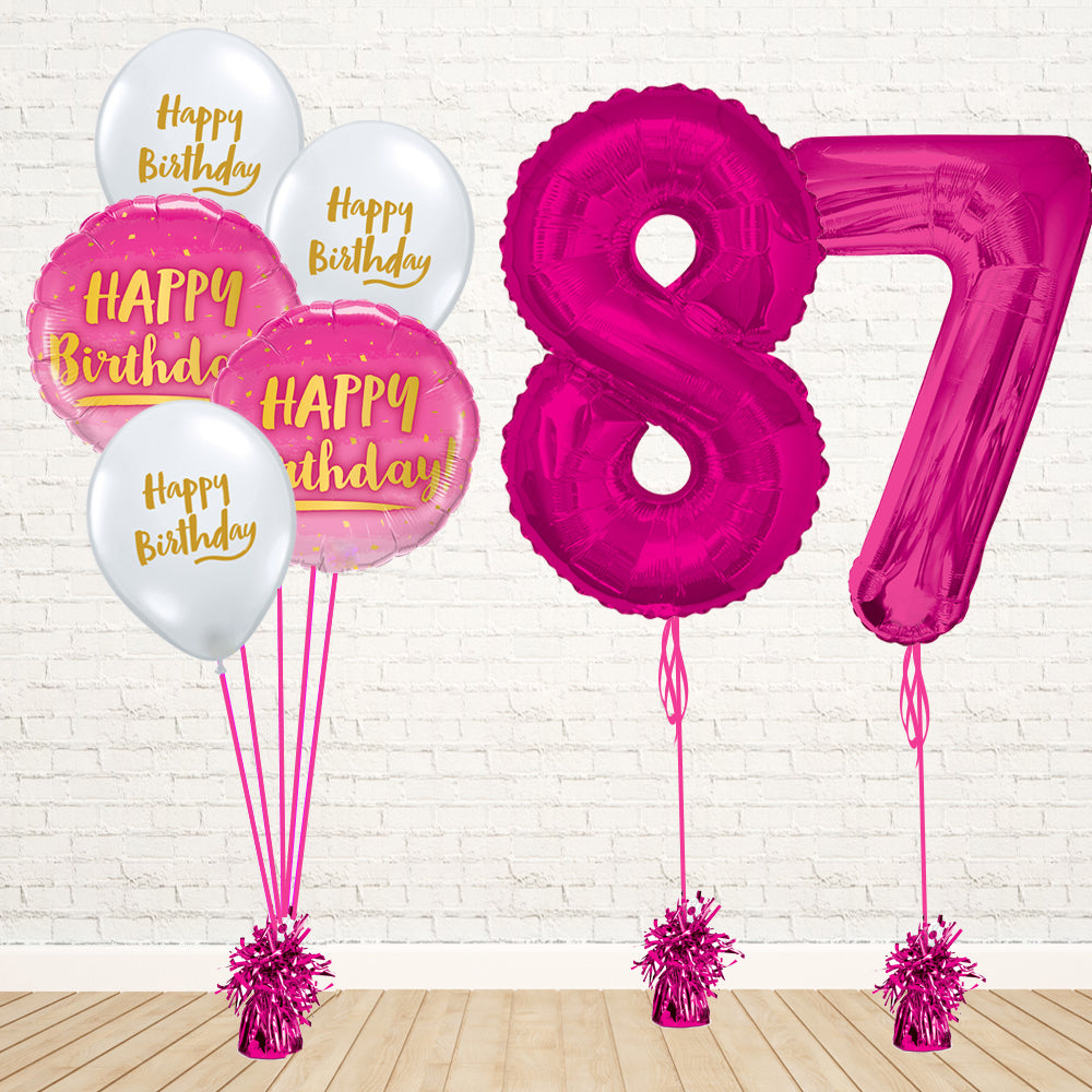 Hot Pink Number Birthday Package - PartyFeverLtd