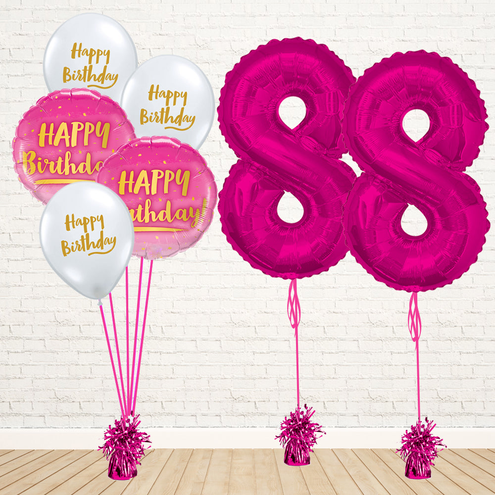 Hot Pink Number Birthday Package - PartyFeverLtd