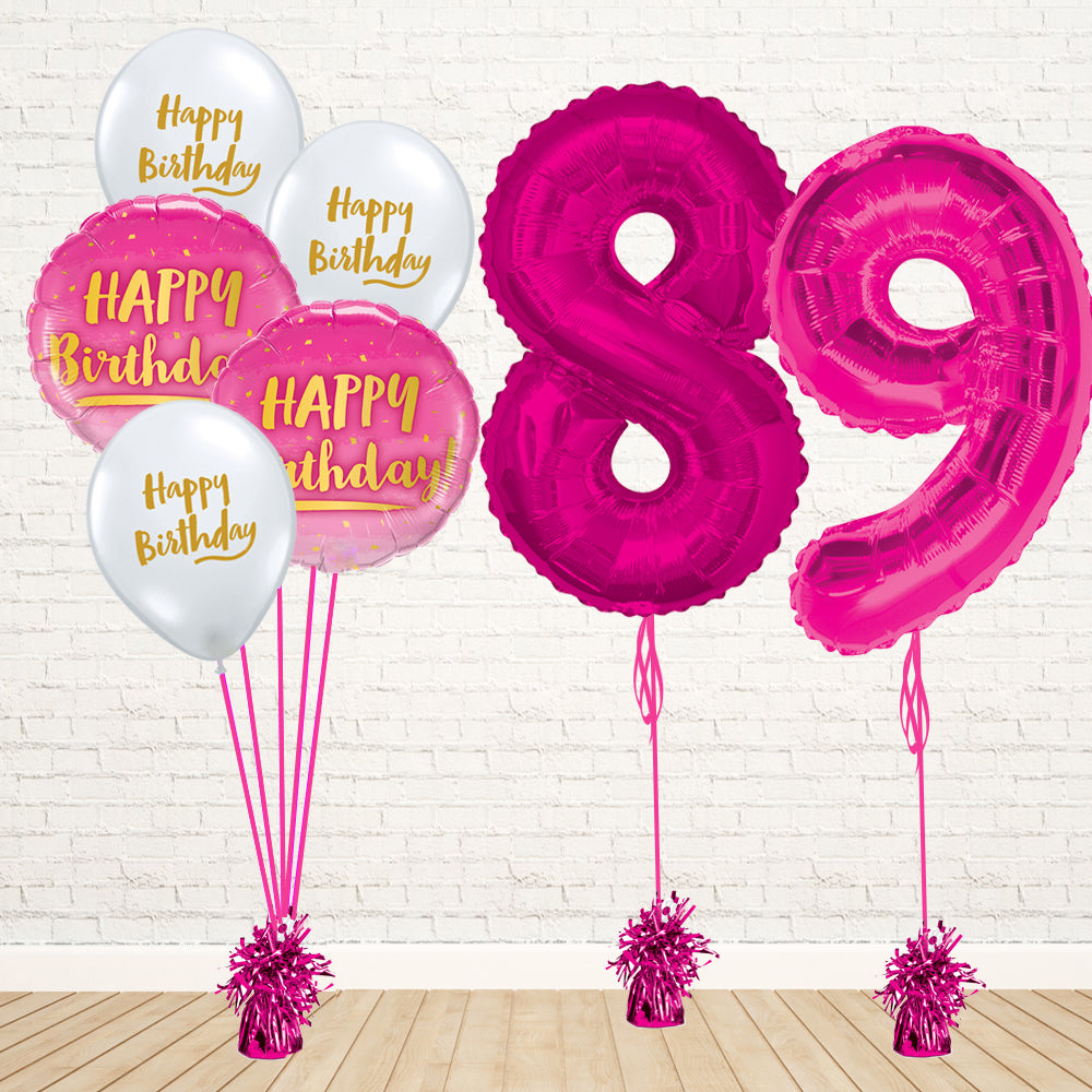 Hot Pink Number Birthday Package - PartyFeverLtd