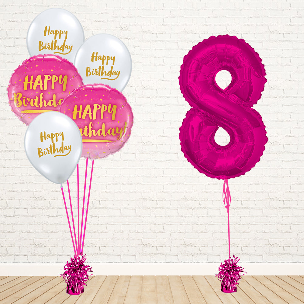 Hot Pink Number Birthday Package - PartyFeverLtd