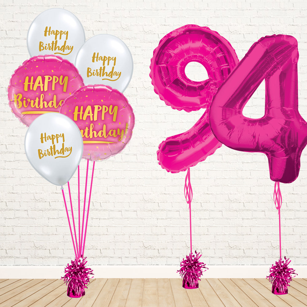 Hot Pink Number Birthday Package - PartyFeverLtd