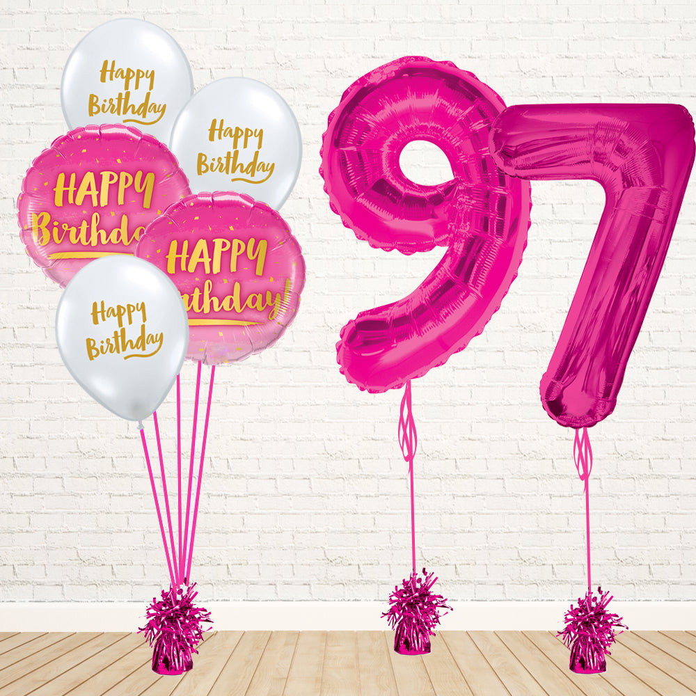 Hot Pink Number Birthday Package - PartyFeverLtd