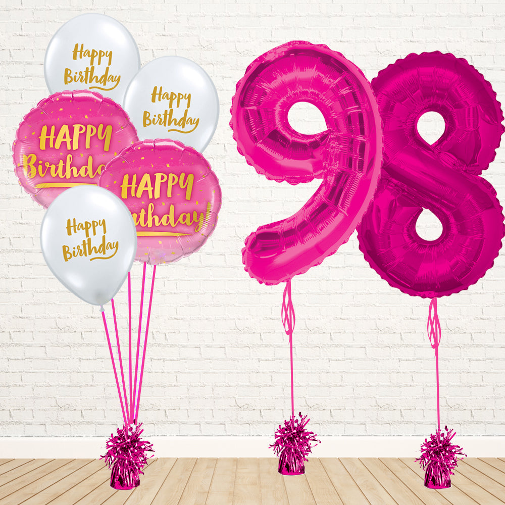 Hot Pink Number Birthday Package - PartyFeverLtd