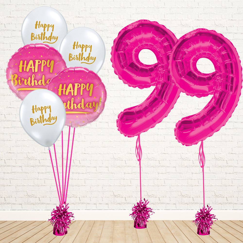 Hot Pink Number Birthday Package - PartyFeverLtd