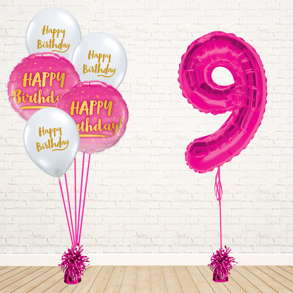 Hot Pink Number Birthday Package - PartyFeverLtd