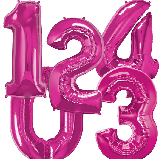 Giant Pink Number Balloon - PartyFeverLtd