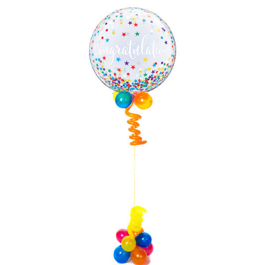 Congratulations Confetti Stars Bubble Balloon