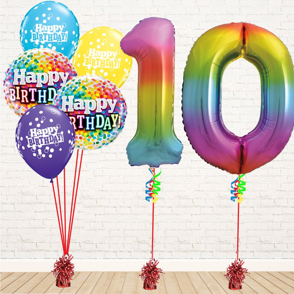 Jolly Rainbow Number Birthday Package - PartyFeverLtd