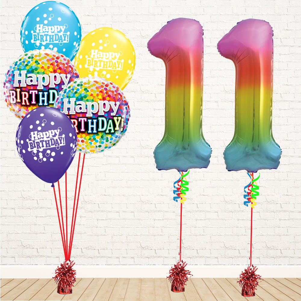 Jolly Rainbow Number Birthday Package - PartyFeverLtd