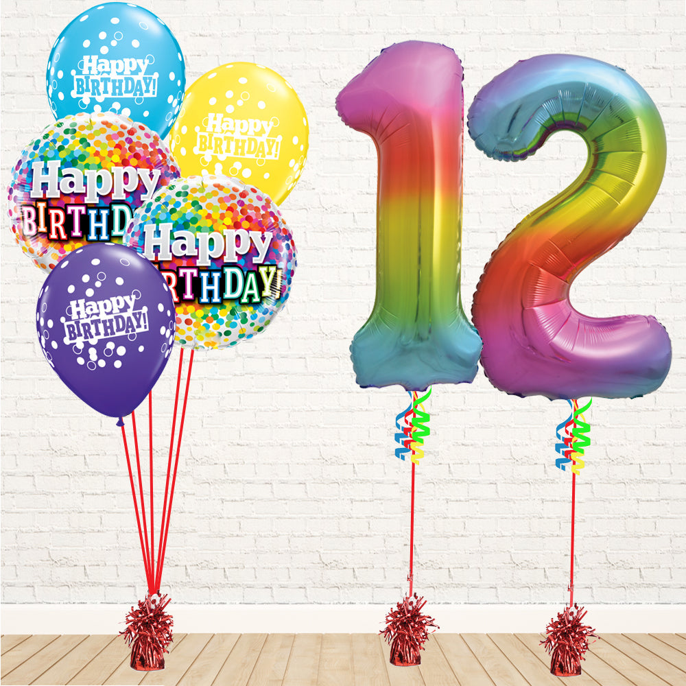 Jolly Rainbow Number Birthday Package - PartyFeverLtd