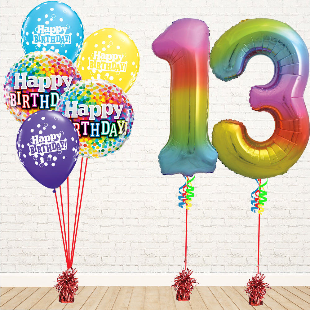 Jolly Rainbow Number Birthday Package - PartyFeverLtd