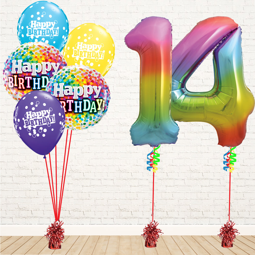 Jolly Rainbow Number Birthday Package - PartyFeverLtd