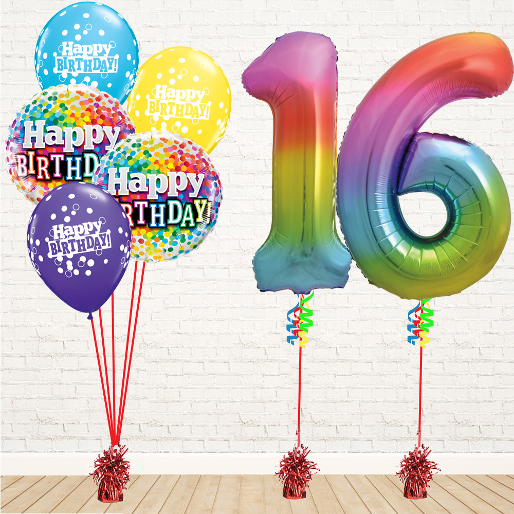 Jolly Rainbow Number Birthday Package - PartyFeverLtd