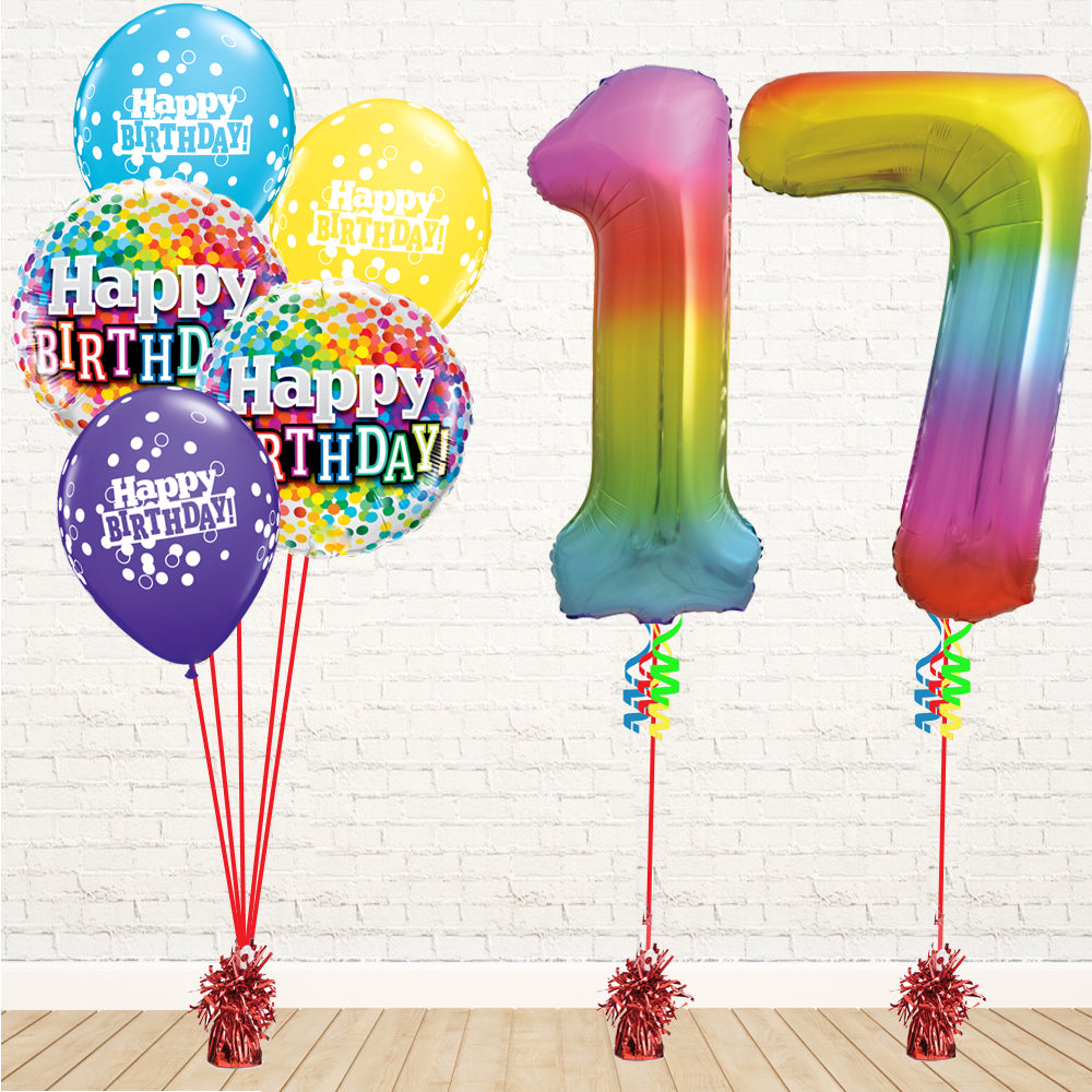 Jolly Rainbow Number Birthday Package - PartyFeverLtd