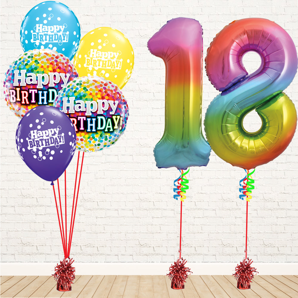 Jolly Rainbow Number Birthday Package - PartyFeverLtd