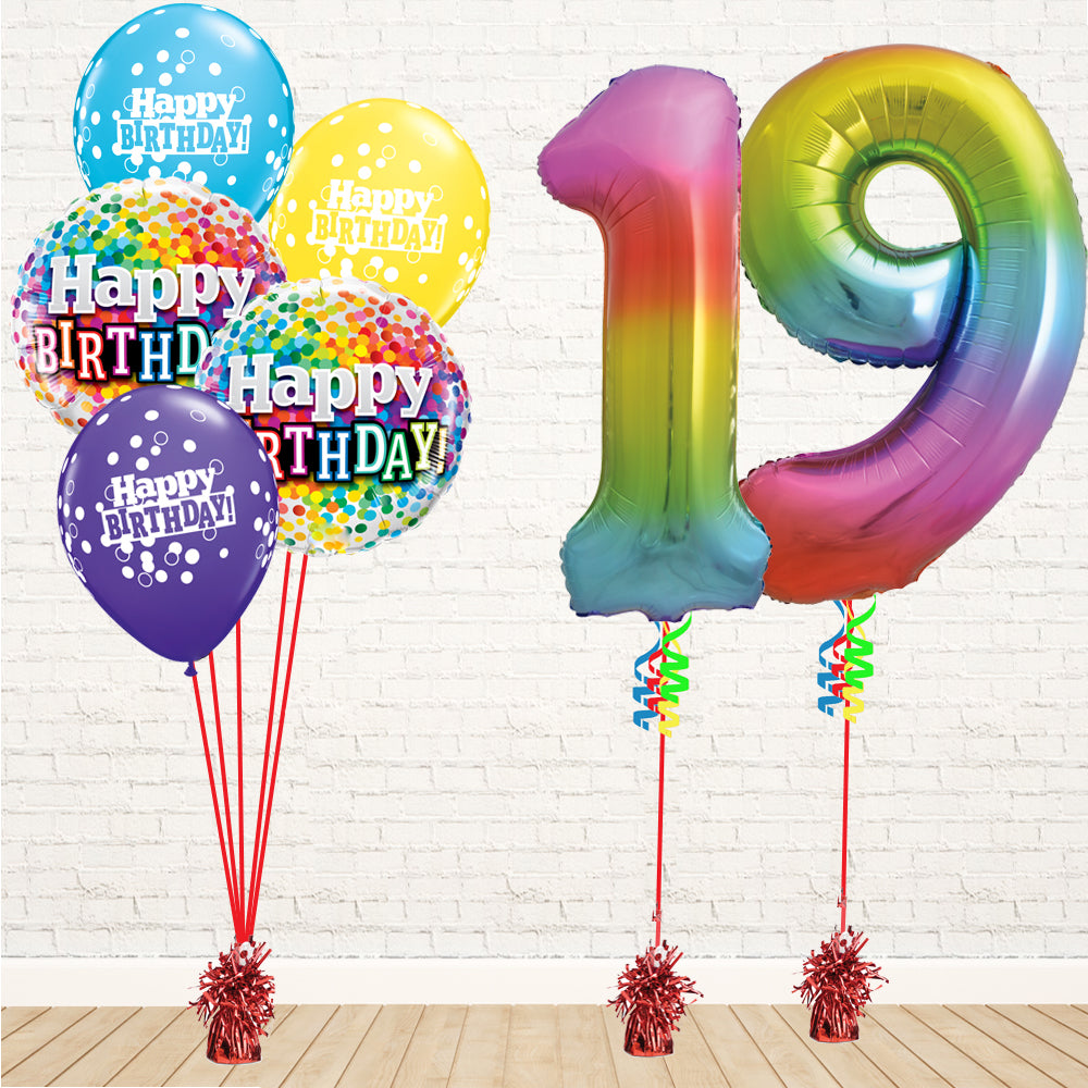 Jolly Rainbow Number Birthday Package - PartyFeverLtd