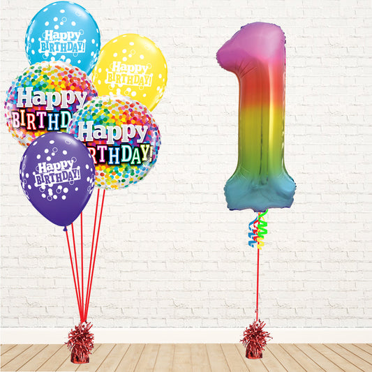 Jolly Rainbow Number Birthday Package - PartyFeverLtd