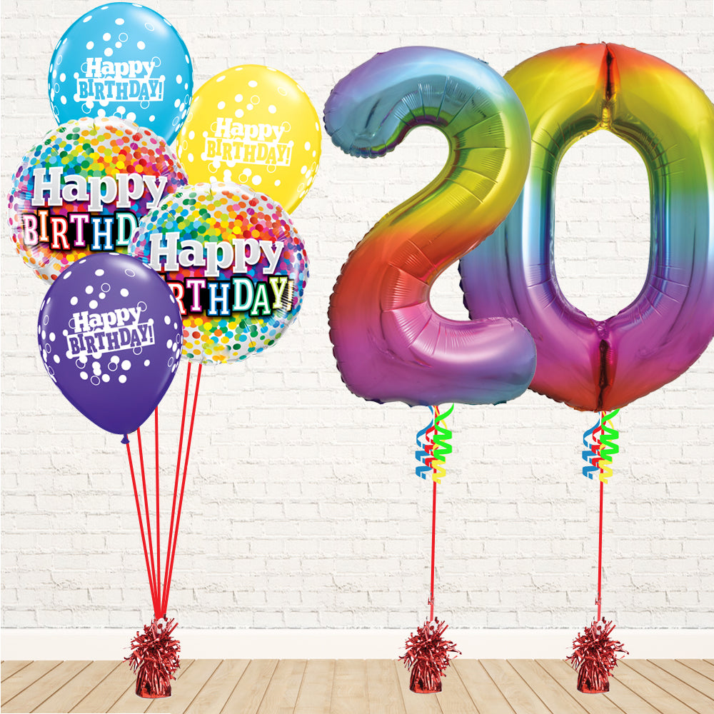 Jolly Rainbow Number Birthday Package - PartyFeverLtd