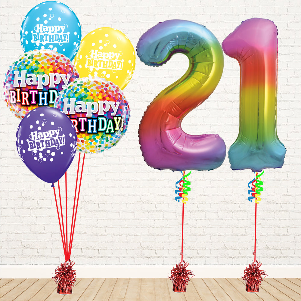 Jolly Rainbow Number Birthday Package - PartyFeverLtd