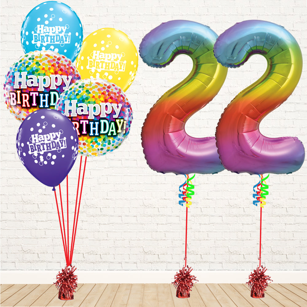 Jolly Rainbow Number Birthday Package - PartyFeverLtd