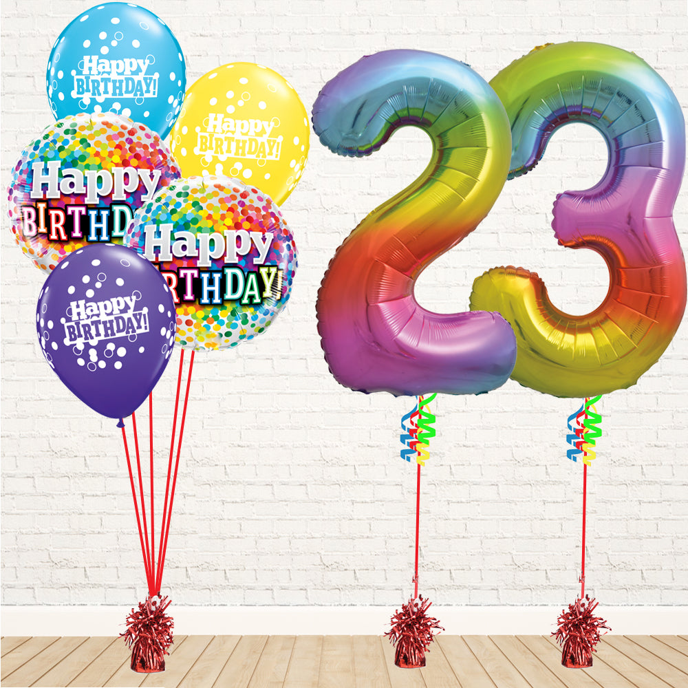 Jolly Rainbow Number Birthday Package - PartyFeverLtd