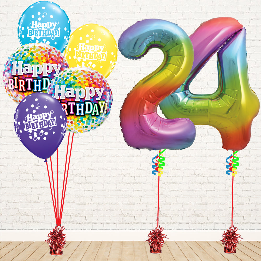 Jolly Rainbow Number Birthday Package - PartyFeverLtd