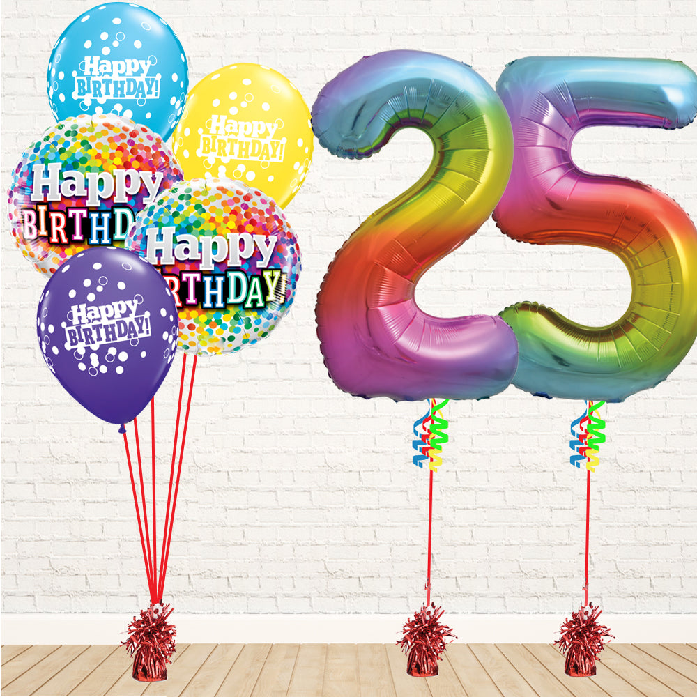 Jolly Rainbow Number Birthday Package - PartyFeverLtd